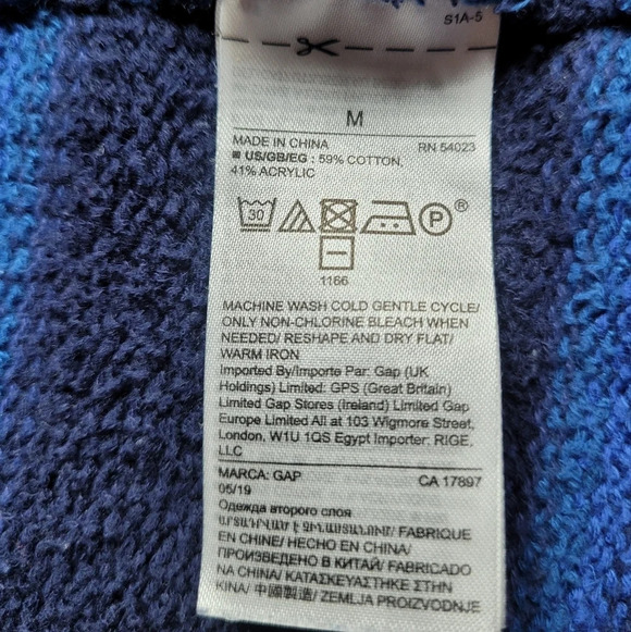 Gap Indigo Stripe Open Front Cardigan sz M - Picture 6 of 8